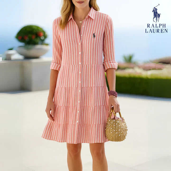 Striped Shirt Dress Casual Elegance - R&L™ Summer Collection