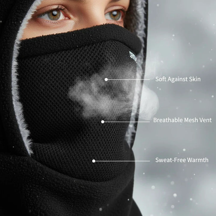 ThermaFleece Hood – Windproof winter hat, mask, and neck warmer