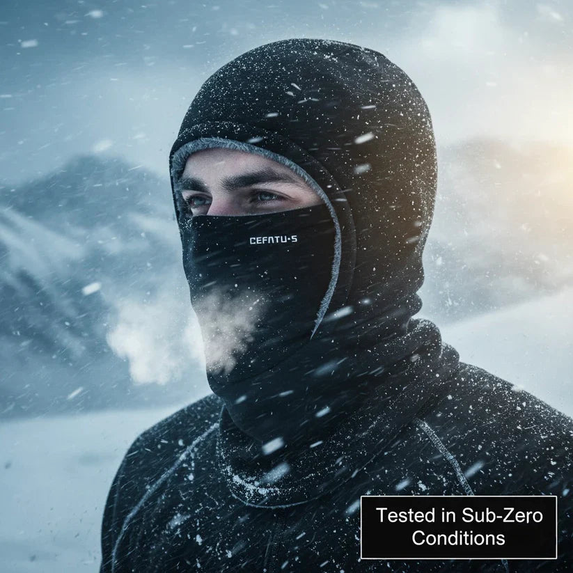 ThermaFleece Hood – Windproof winter hat, mask, and neck warmer