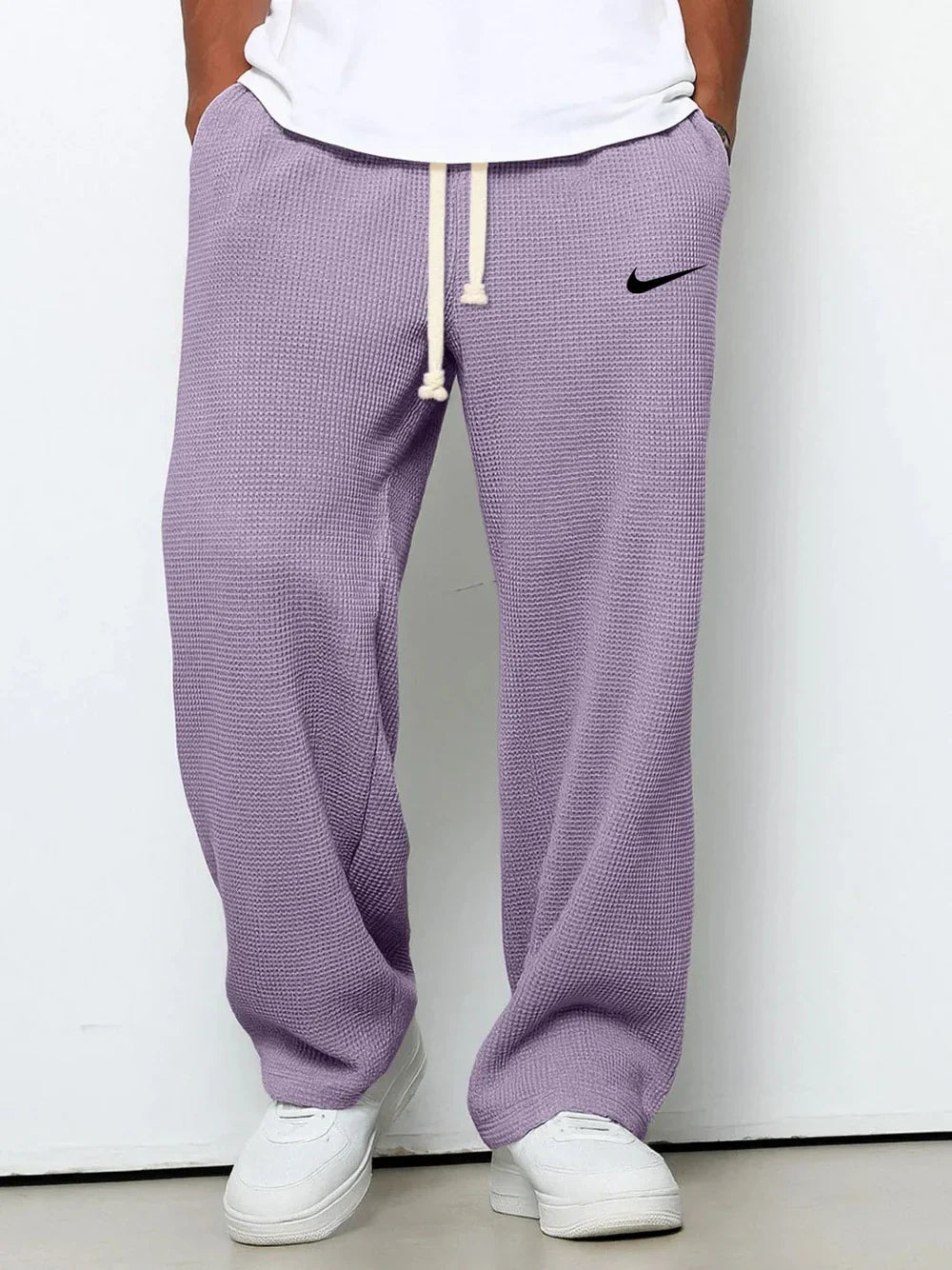 Casual Pants with Embossed Texture